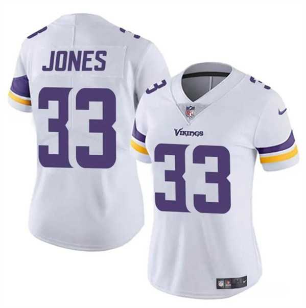 Women%27s Minnesota Vikings #33 Aaron Jones White Vapor Untouchable Limited Stitched Jersey Dzhi